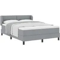 vidaXL Boxspring bed met hoofdeinde Lichtgrijs 140 x 190 cm Stof