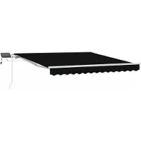 vidaXL Uitschuifbare luifel Zwart 300 x 250 cm Stof en Aluminium