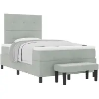 vidaXL Boxspring bed met hoofdeinde Lichtgrijs 190 x 120 cm Fluweel