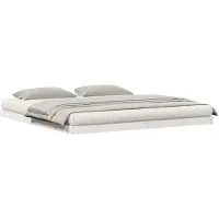 vidaXL Vloerbedframe Wit 200 x 220 cm Massief grenenhout
