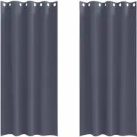 vidaXL Blackout Gordijnen met Ringen 2 pcs Antraciet 245 x 140 cm