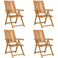 vidaXL Tuinstoel, 4 stuks, bruin, massief acaciahout