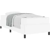 vidaXL Bedframe met matras Wit 90 x 200 cm Stof