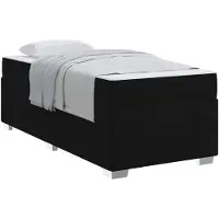 vidaXL Bedframe met matras Zwart 100 x 200 cm Stof