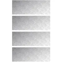 vidaXL Trapmatten 4 st 80 x 30 cm Zilver Aluminium Rechthoekig