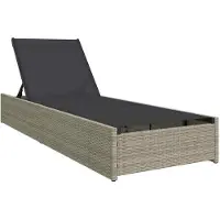 vidaXL Ligstoel Beige 200.5 x 70 x 75 cm poly rattan