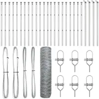 vidaXL zeshoekig gaashek met grondbevestiging 50 x 0,6 m zilver Mesh