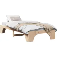 vidaXL Bedframe Naturel 90 x 200 cm Massief grenenhout