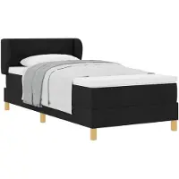 vidaXL Boxspring bed met hoofdeinde Zwart 90 x 190 cm Stof
