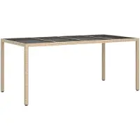 vidaXL Tuin Tafel Beige poly rattan