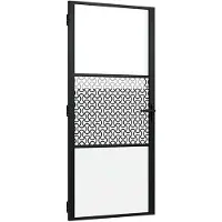 vidaXL Glazen deur Fretwerk Zwart 93 x 3,5 x 201,5 cm Aluminium