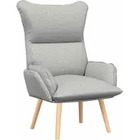 vidaXL Fauteuil Wolkgrijs Stof en multiplex