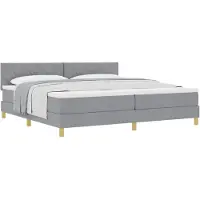 vidaXL Boxspring bed met kussen Lichtgrijs 200 x 200 cm Stof