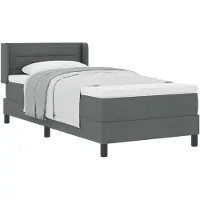 vidaXL Boxspring bed met hoofdeinde Donkergrijs 200 x 80 cm Stof