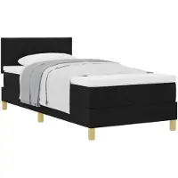 vidaXL Boxspring bed met kussen met hoofdeinde Zwart 90 x 190 cm Stof