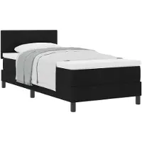 vidaXL Boxspring bed met kussen met hoofdeinde Zwart 80 x 200 cm Stof