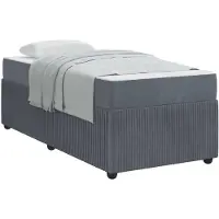 vidaXL Bedframe Donkergrijs 90 x 190 cm Stof
