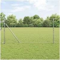 vidaXL Hekpaal. 12 pcs Zilver Poedercoated staal