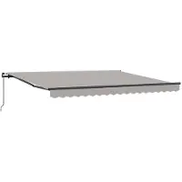 vidaXL Uitschuifbare luifel Lichtgrijs 400 × 350 cm
