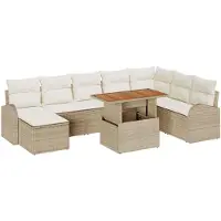 vidaXL Tuinbank Set 9 st beige en crèmekleurig