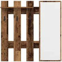 vidaXL Wandgemonteerde kapstok Muurmontage Oudhout 100 x 10 x 100 cm