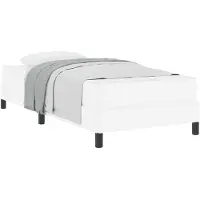 vidaXL Bedframe met matras Zuiver Wit 90 x 200 cm Stof