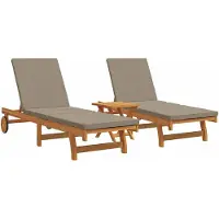 vidaXL Ligstoel 3 st Massief Acacia Hout Bruin