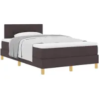 vidaXL Boxspring bed met kussen Donkerbruin 120 x 190 cm Stof