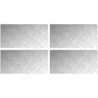 vidaXL Trapmatten 4 st 60 x 30 cm Zilver Aluminium Rechthoekig