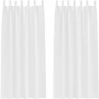vidaXL Blackout Gordijnen met Ringen 2 st Zuiver Wit 260 x 140 cm