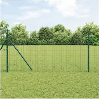 vidaXL Hekpaal. 2 pcs Groen Poedercoated staal