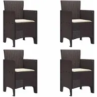 vidaXL Tuinstoel met kussen 4 pcs Bruin 53 x 49 x 85 cm Polypropyleen