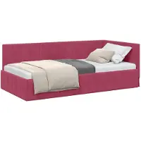 vidaXL Hoek Bed Frame met hoofdeinde Wijnrood 90 cm x 200 cm Fluweel
