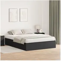 vidaXL Opbergbedframe met opslag Zwart Eiken 160 x 200 cm Bewerkt hout