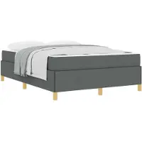 vidaXL Bedframe Donkergrijs 140 x 190 cm Stof