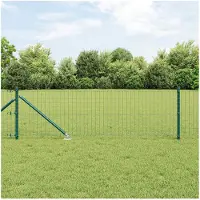 vidaXL Hekpaal met grondpen 52 st Groen Gepoedercoat staal