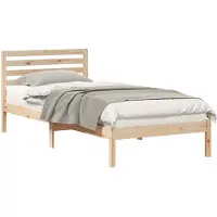 vidaXL Bedframe met hoofdeinde Bruin 90 x 210 cm Massief grenenhout