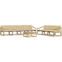 vidaXL Buiten bank set 8 st Wit en Beige