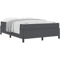 vidaXL Bedframe met matras Donkergrijs 140 x 190 cm Stof