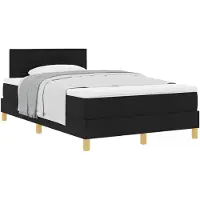 vidaXL Boxspring bed met kussen met hoofdeinde Zwart 120 x 200 cm Stof