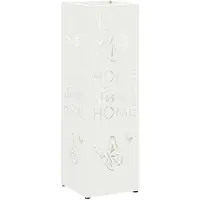 vidaXL Regen Paraplu Stand met opslag Wit 15,5 x 15,5 x 49 cm Staal