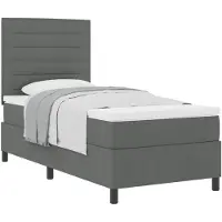 vidaXL Boxspring bed met matras Donkergrijs 100 x 200 cm Stof