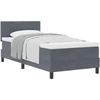vidaXL Boxspring bed met hoofdeinde Donkergrijs 90 x 190 cm Fluweel