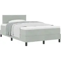 vidaXL Boxspring bed met hoofdeinde Lichtgrijs 120 x 200 cm Fluweel