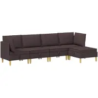 vidaXL Modulaire bankset met opslag 5 st Donkerbruin Stof