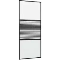 vidaXL Glazen deur 90 x 2 x 205 cm Aluminium Zwart