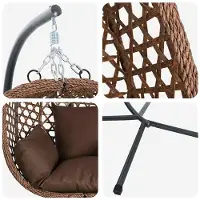 vidaXL Hangende ei-stoel poly rattan 104 x 100 x 191 cm Koffiebruin