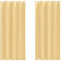 vidaXL Blackout Gordijnen met Ringen 2 st Beige 245 x 140 cm Polyester