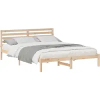 vidaXL Bedframe met hoofdeinde Bruin 160 x 210 cm Massief grenenhout