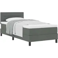 vidaXL Boxspringbed met hoofdeinde, donkergrijs, 100 x 200 cm, gestoffeerd